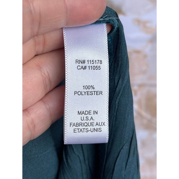 Komarov teal satin mesh dress size small - Picture 11 of 12